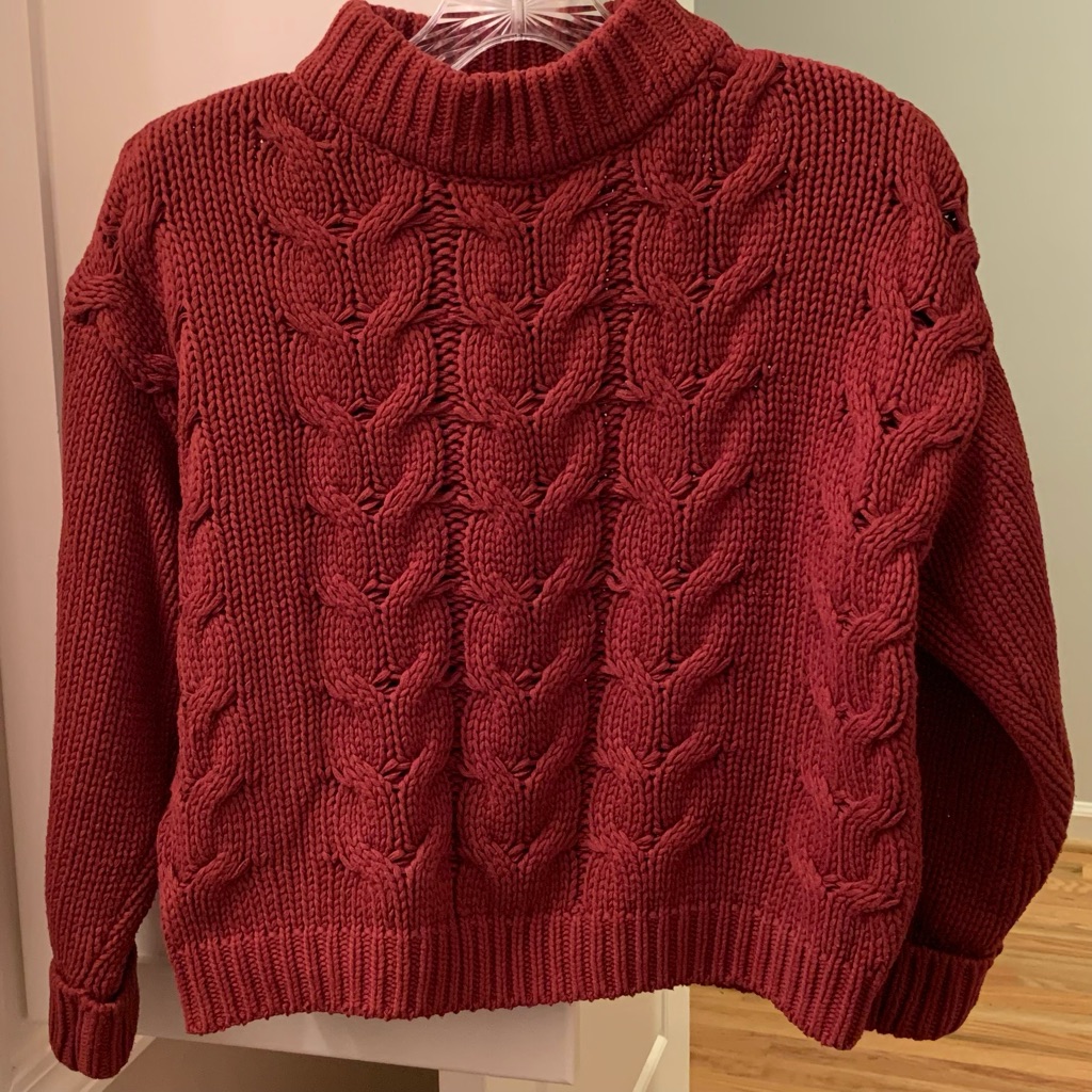 Guc Callahan Cropped Cable-Knit Sweater In Rust / Brick Red